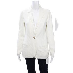Falconeri Unisex White Cotton Collared Button Long Sleeve Blazer Size M